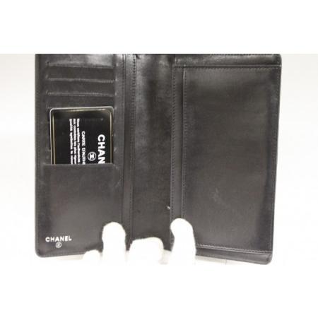CHANEL（シャネル） 財布 エナメル シンボルチャーム 長財布 黒 : くい