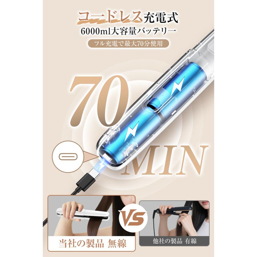 ヘアアイロン ストレート カール ツヤ髪 25秒立ち上がり コードレス