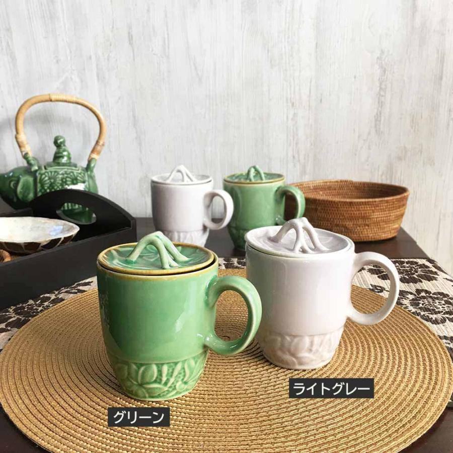 ジェンガラケラミック マグカップ 蓋付き 2個1セット ペア 2色 正規品