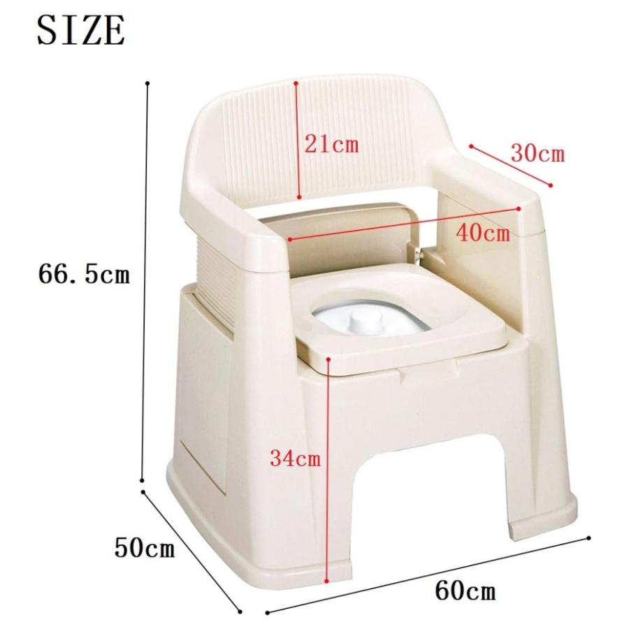 TONBO（新輝合成） トンボ ポータブルトイレ 背もたれ型 ベージュ