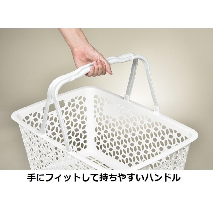 ヒマラヤ ハンドル積み重ねバスケット P ピンク (幅51.3×奥行35.5×高さ