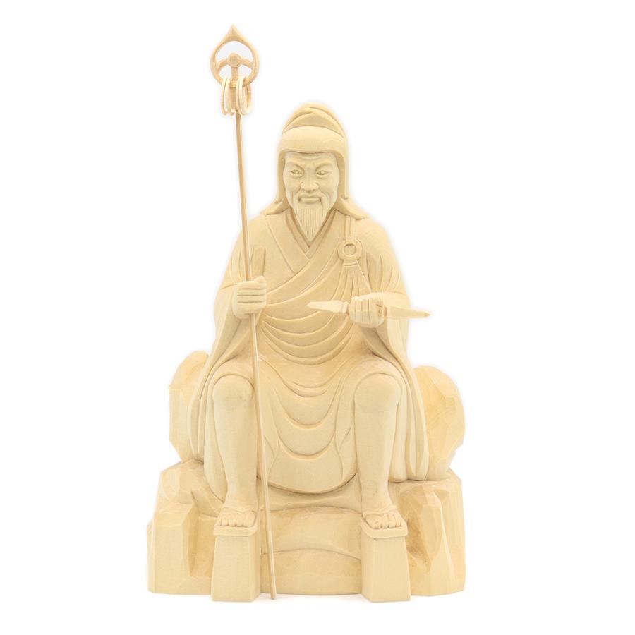 仏像 役行者 役小角 神変大菩薩 岩座 22cm 桧木 : 栗田こだわり仏像