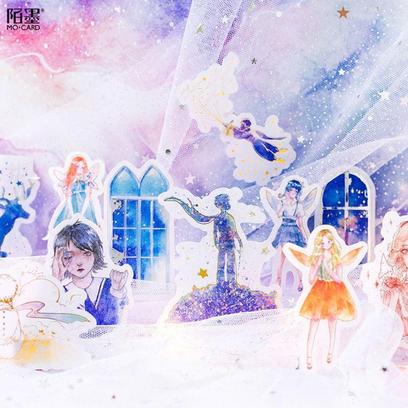 コラージュ シール ステッカー 花 葉 蝶 クジラ 海外 レトロ フレーク