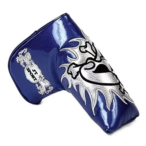 ゴルフ ヘッドカバー パターカバー マグネット付け ピンタイプ スカル