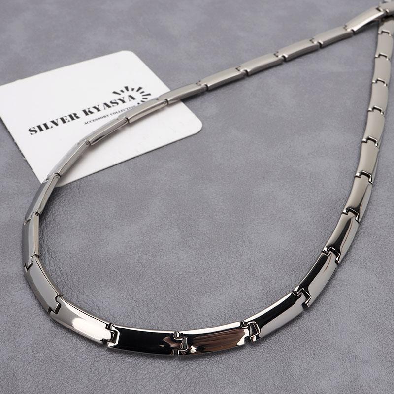 純チタン製 ゲルマニウムネックレス 磁気ネックレス シルバー チタン