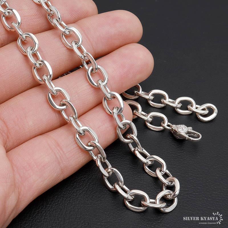 シルバー925 あずきチェーン ネックレス 幅8mm 50cm ネックレス