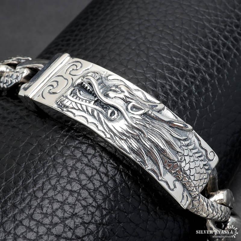 シルバー925 ドラゴンブレスレット バックル 龍ブレスレット 重厚感 ご