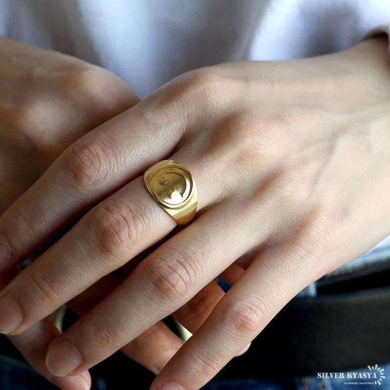 スマイリーリング スマイル ニコちゃん ゴールドリング 指輪 18KGP