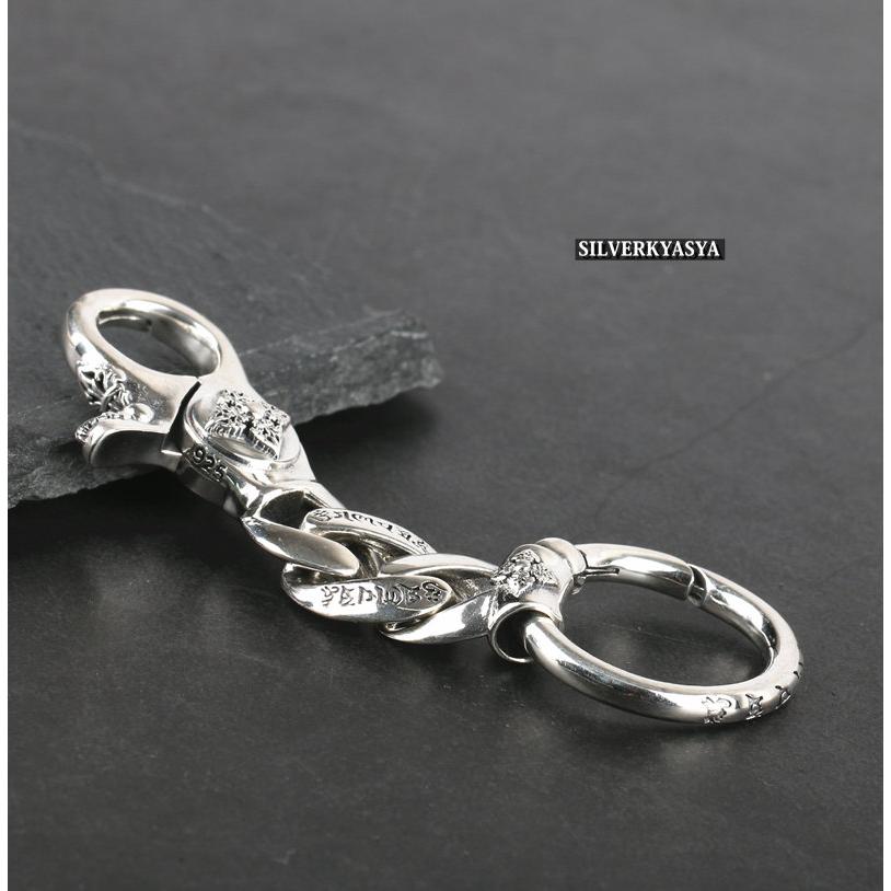 シルバー925 キーチェーン クリップ シルバーキーホルダー クロス