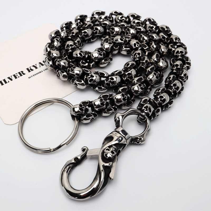 ステンレス スカル ウォレットチェーン 幅12mm 太幅 ごつめ 重厚感