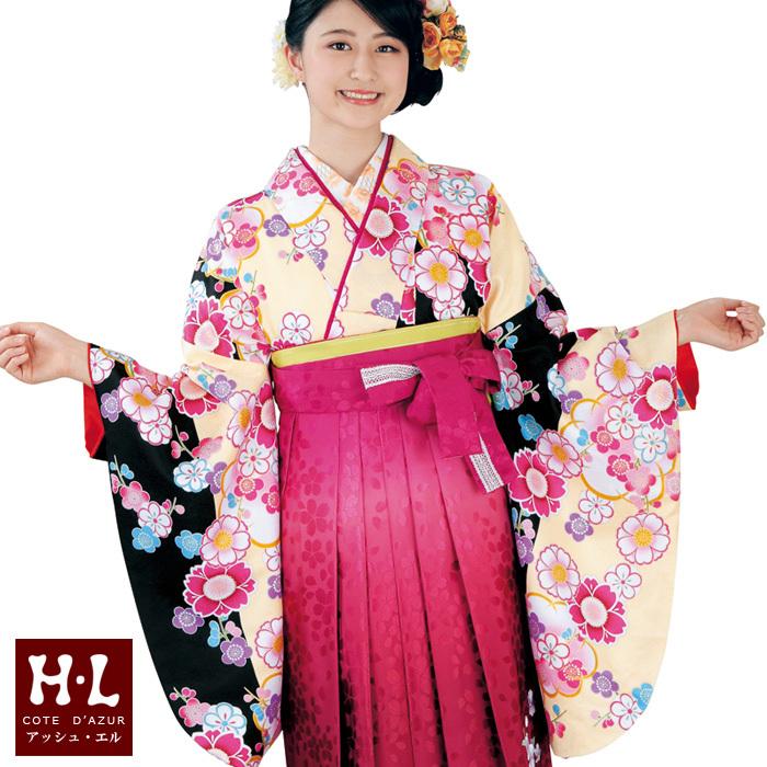 H.L（アッシュ・エル） [HL] 二尺袖着物 単品（004・黒黄）お手入れ