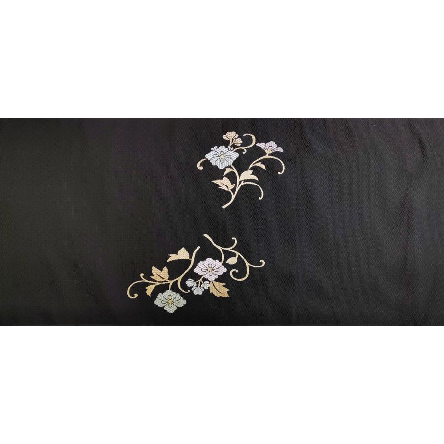 名古屋帯 正絹 黒 唐草 〜エレガントアラベスク〜 ブラック 京玉響