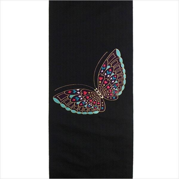 名古屋帯 正絹 黒 蝶 〜蝶に牡丹〜 ブラック 京玉響 西陣織 : 名古屋帯