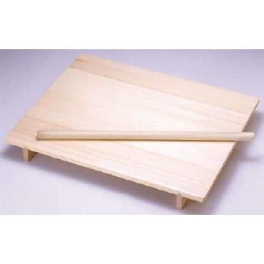 麺台・のし板 そば・うどん・パン生地などに 木製 のし板 めん棒付（桐