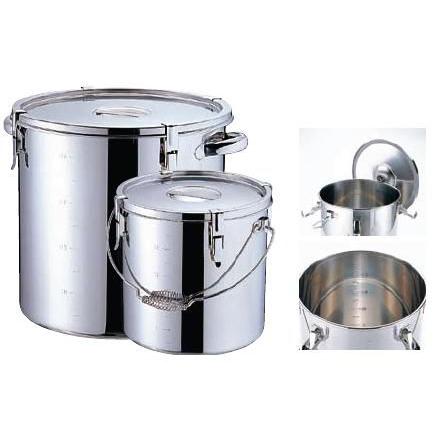 食缶・給食道具 20L Ωモリブデン 目盛付 パッキン寸胴鍋 吊付フック4ヶ