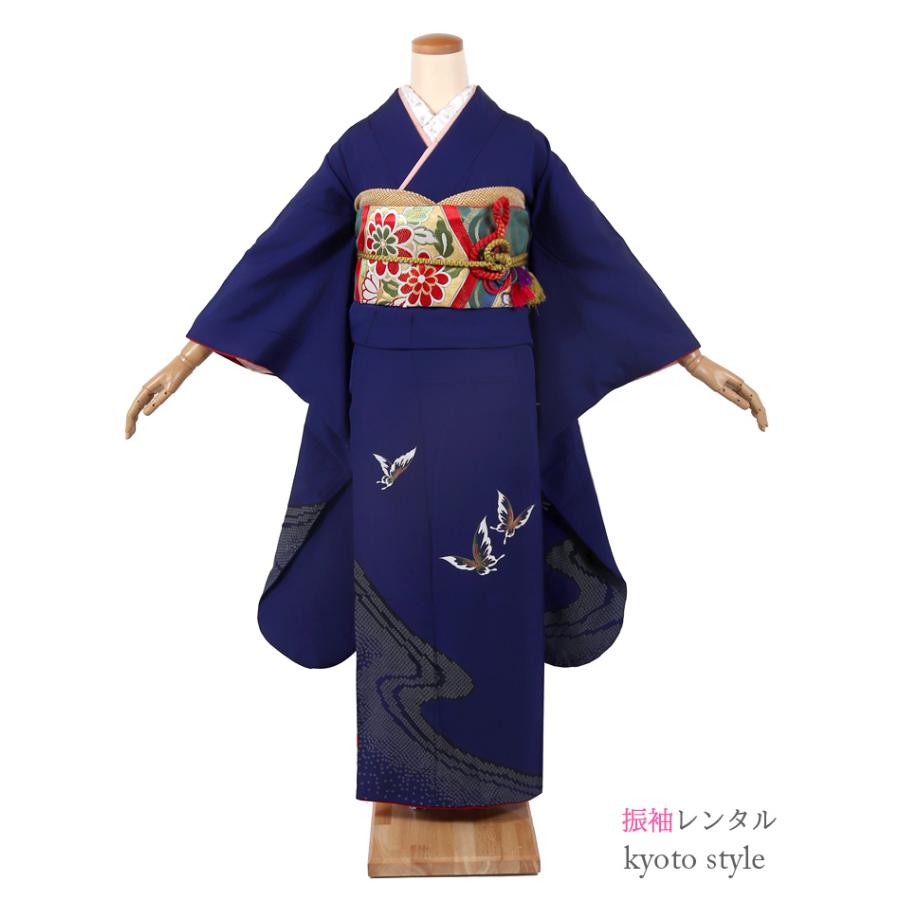 振袖 レンタル 成人式 青 ブルー 小柄 結婚式 卒業式 結納 きもの 振袖