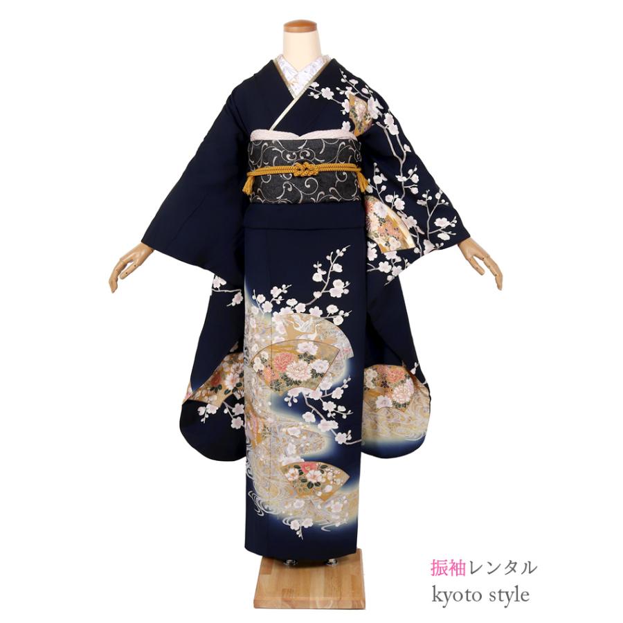 振袖レンタル 紺 ネイビー フルセット 成人式 結婚式 卒業式 振袖