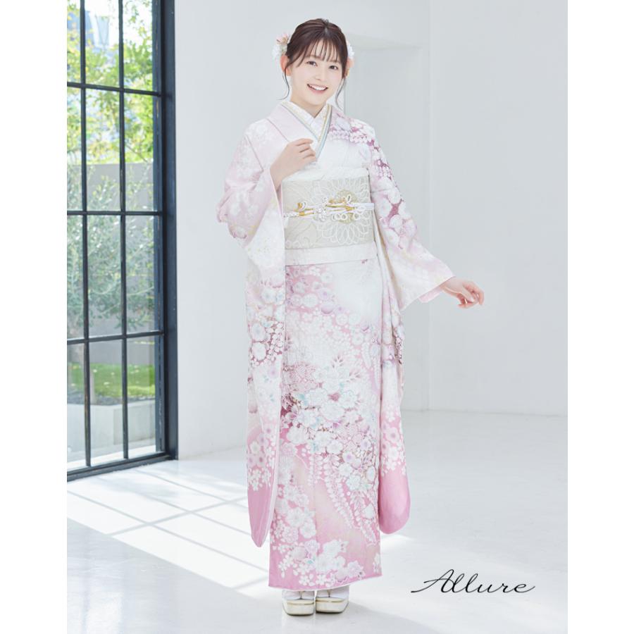 振袖レンタル 成人式 ピンク 辻が花 フルセット Allure セミオーダー