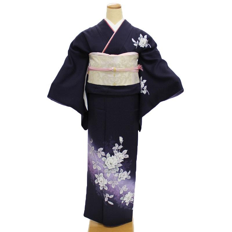 着物 レンタル 訪問着 正絹 フルセット 紫 おしゃれ 大人っぽい