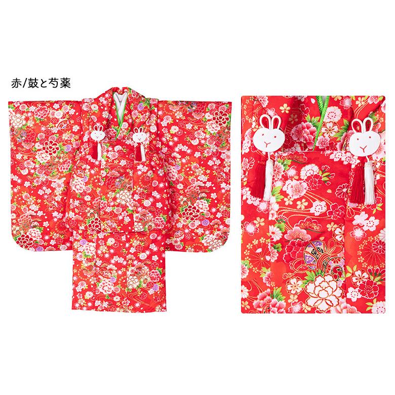七五三 着物 3歳 被布 セット 女の子 ちょっと訳あり 赤 ピンク 黒 3才