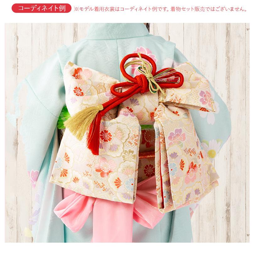 七五三 結び帯 7歳 7才 女の子 作り帯 祝い帯 付け帯 御祝帯 単品 金