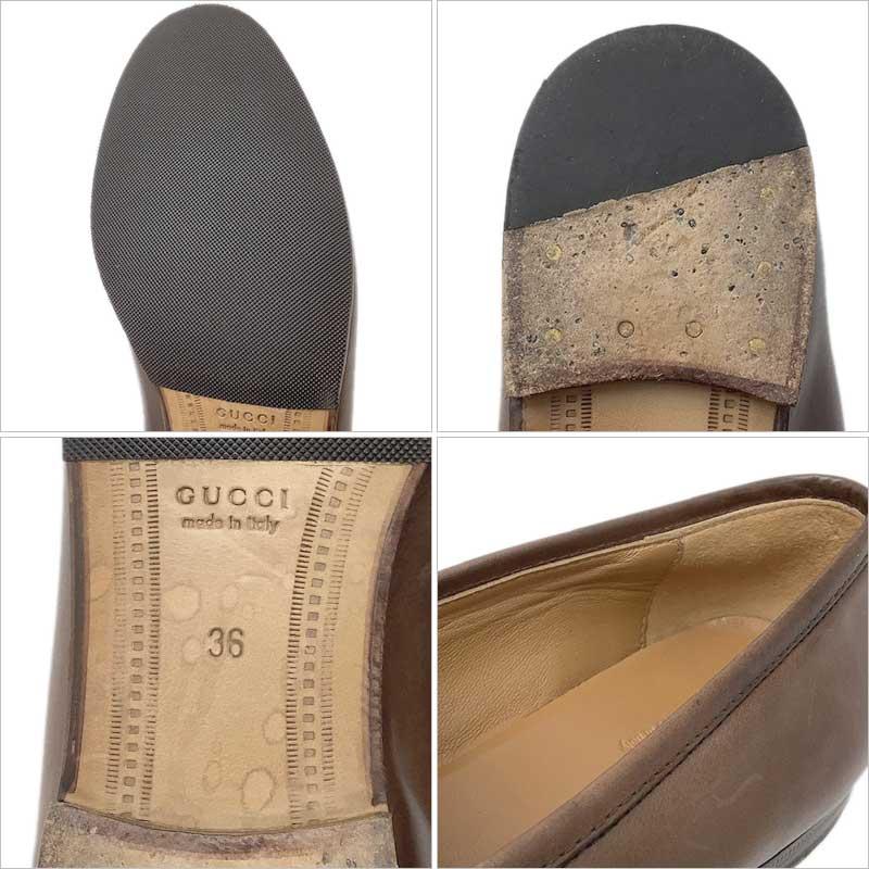 GUCCI グッチ ヨルダーン ホースビット ローファー ブラウン レザー