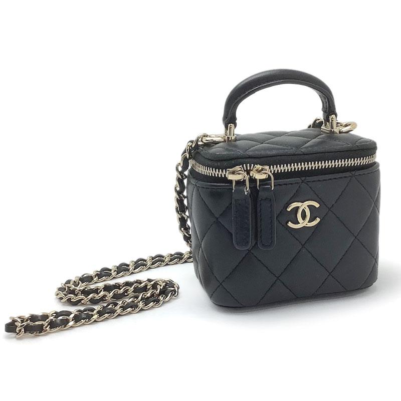 CHANEL シャネル ミニ バニティ チェーンショルダーバッグ ラムスキン