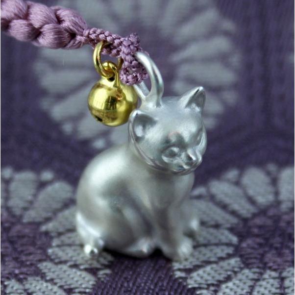 根付（銀製）子猫・ねこ・ネコ 鈴付 : 京都工芸舎 Yahoo!店 - 通販
