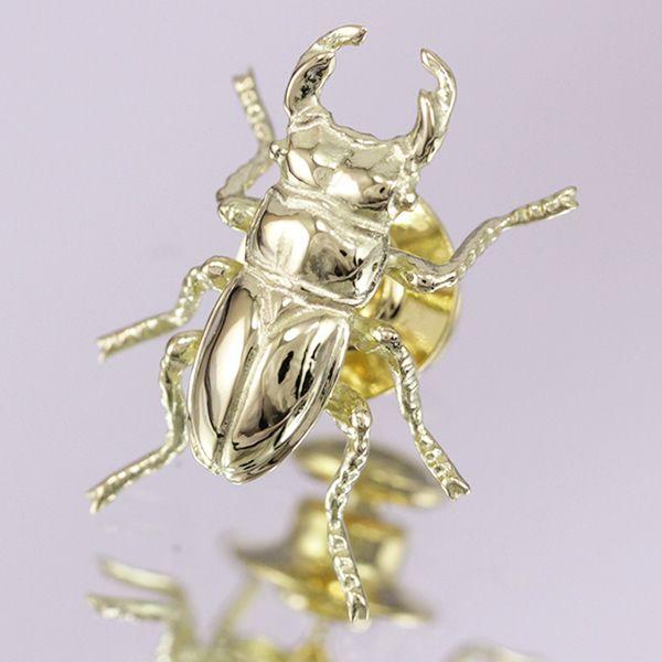 タックピン・ブローチ (18金製) くわがた虫・クワガタ虫 : 京都工芸