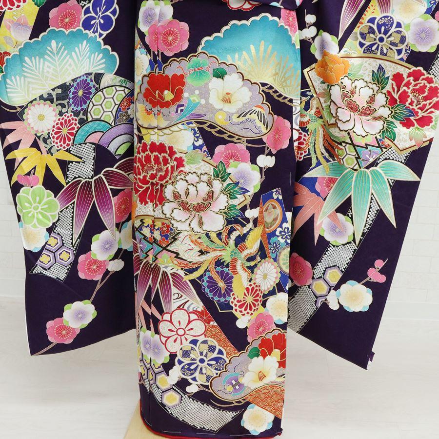 新品 振袖 フルセット 販売 正絹 紫 高級 着物 吉祥 松竹梅 牡丹