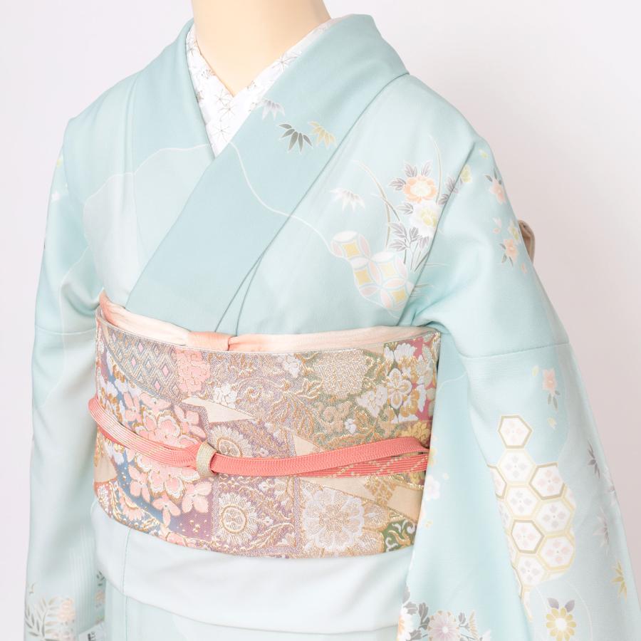 訪問着 レンタル 大きいサイズ フルセット トールサイズ 水色 ブルー