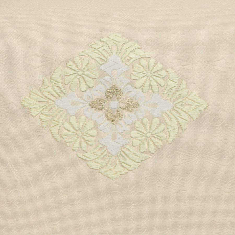 名古屋帯 オフホワイト 生成り色 花菱 仕立て済 仕立て上がり 正絹