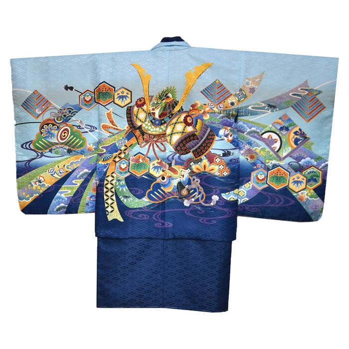 七五三 着物 男の子 袴 セット お祝い着 5歳羽織袴 フルセット 兜柄