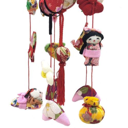 つるし飾り おひな飾り ちりめん細工 吊るし飾り ちりめん傘付き 5本