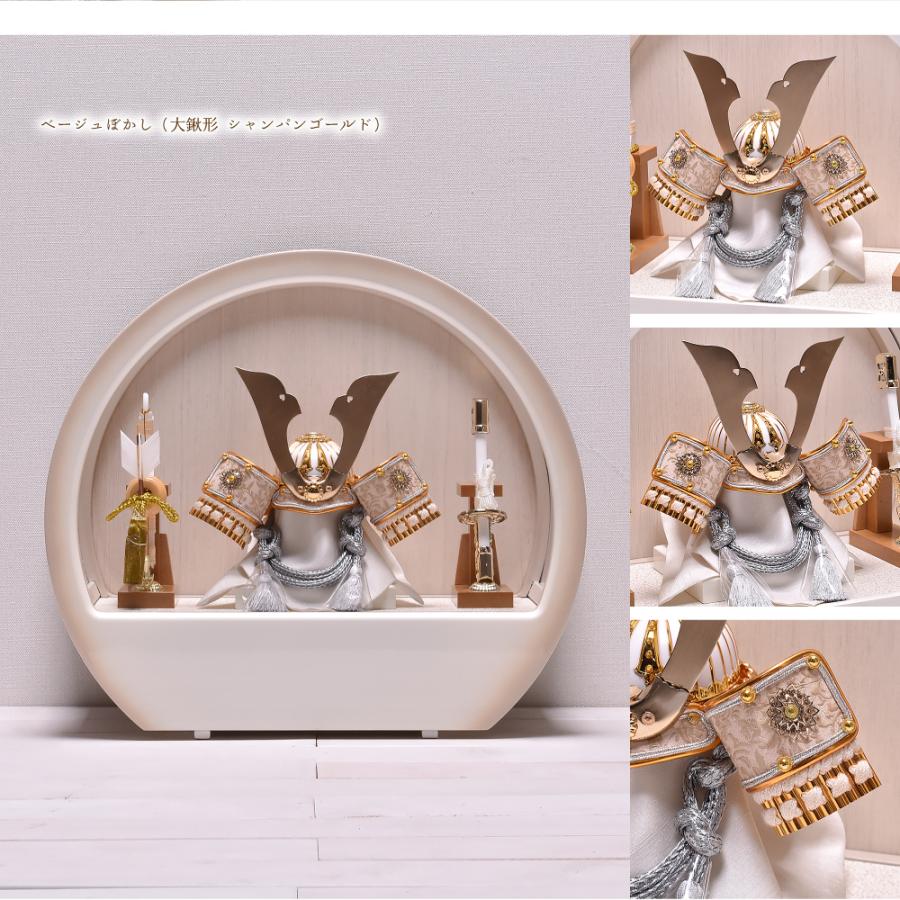 五月人形 コンパクト ケース飾り【選べる8種類】5号 KABUTO 丸型