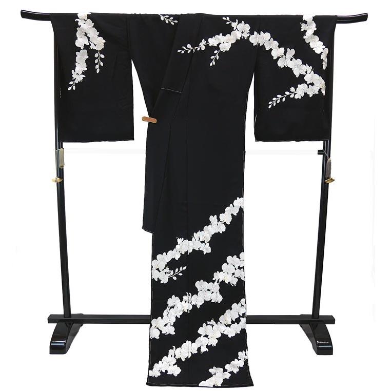 仕立て付き 刺繍訪問着 胡蝶蘭 新品 未仕立品 総刺繍 h-978 : 京都