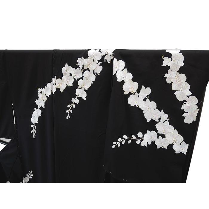仕立て付き 刺繍訪問着 胡蝶蘭 新品 未仕立品 総刺繍 h-978 : 京都