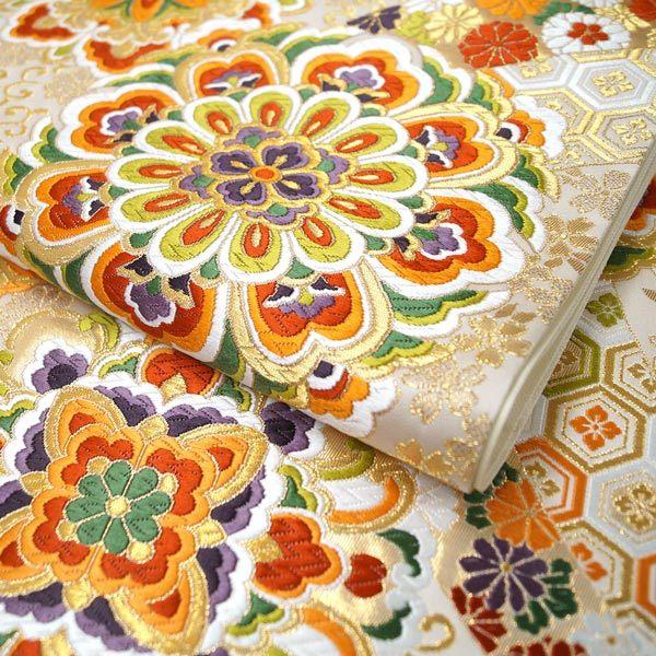 仕立代込み 西陣織 唐織 袋帯 華紋柄 高級帯匠 ふくい fo-754 振袖