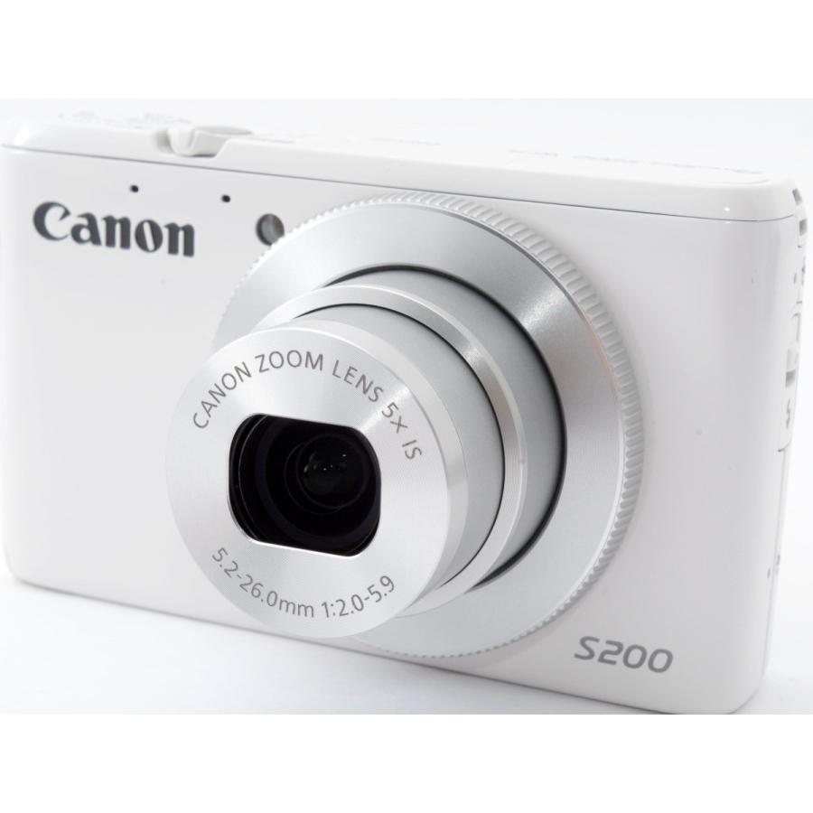 PowerShot キヤノン コンデジ CANON S200 ホワイト 中古 新品SDカード