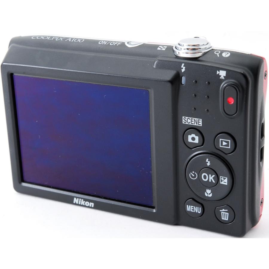 COOLPIX ニコン コンデジ Nikon A100 レッド 中古 新品SDカード付き