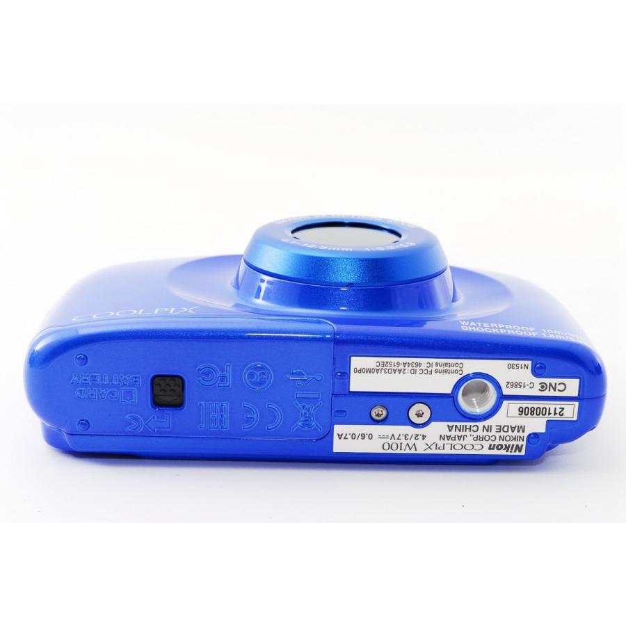 COOLPIX デジタルカメラ 防水 Nikon ニコン W100 ブルー 中古 Wi-Fi