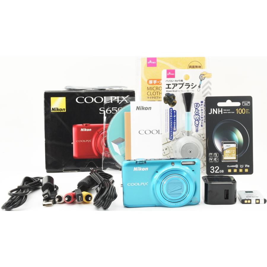 COOLPIX S ニコン コンデジ Nikon S6500 アクアブルー 中古 新品SD