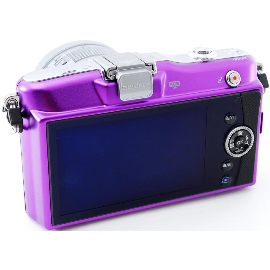 OLYMPUS PEN オリンパス ミラーレス mini E-PM1 レンズキット パープル
