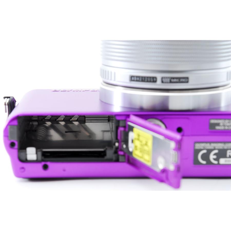 OLYMPUS PEN オリンパス ミラーレス mini E-PM1 レンズキット パープル