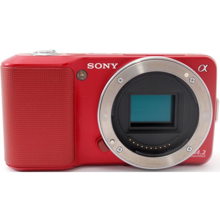 NEX ソニー SONY ミラーレス α NEX-3 レンズキット レッド 中古 新品SD