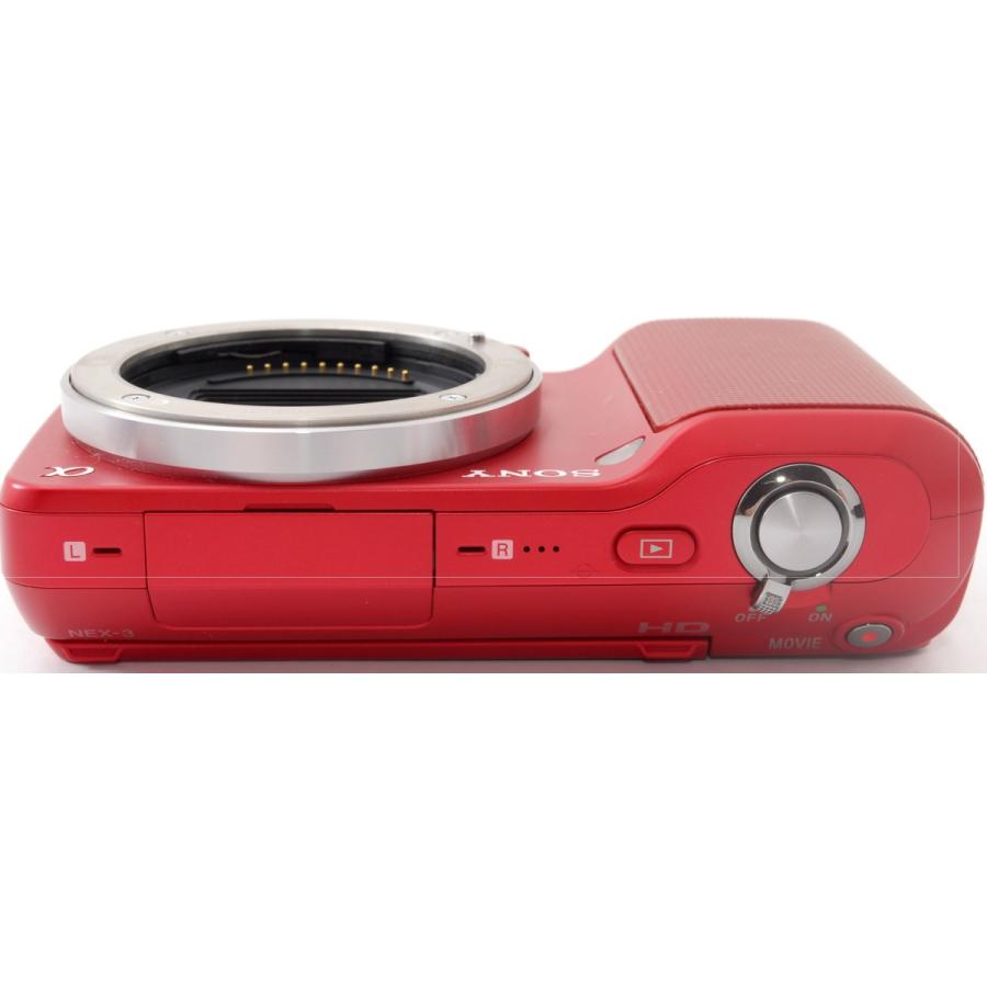 NEX ソニー SONY ミラーレス α NEX-3 レンズキット レッド 中古 新品SD