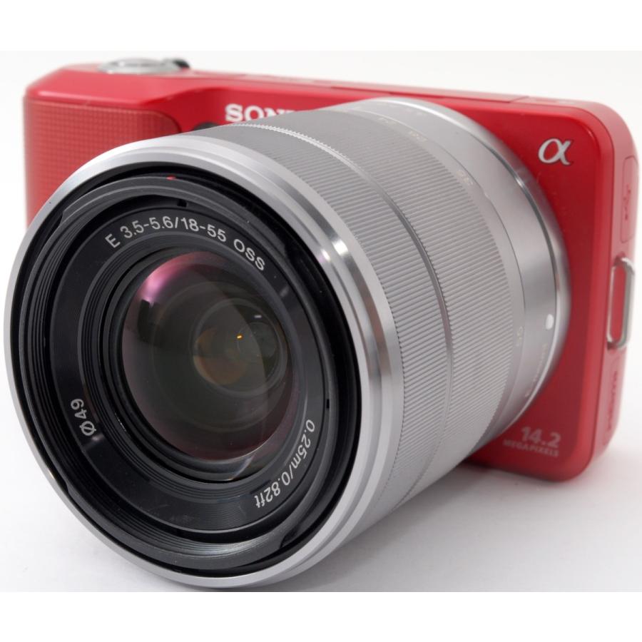 NEX ソニー SONY ミラーレス α NEX-3 レンズキット レッド 中古 新品SD