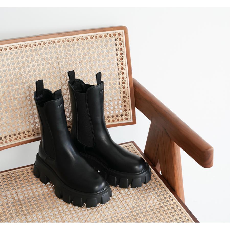 ブーツ サイドゴア レディース 厚底 軽量 EVA トラックソール