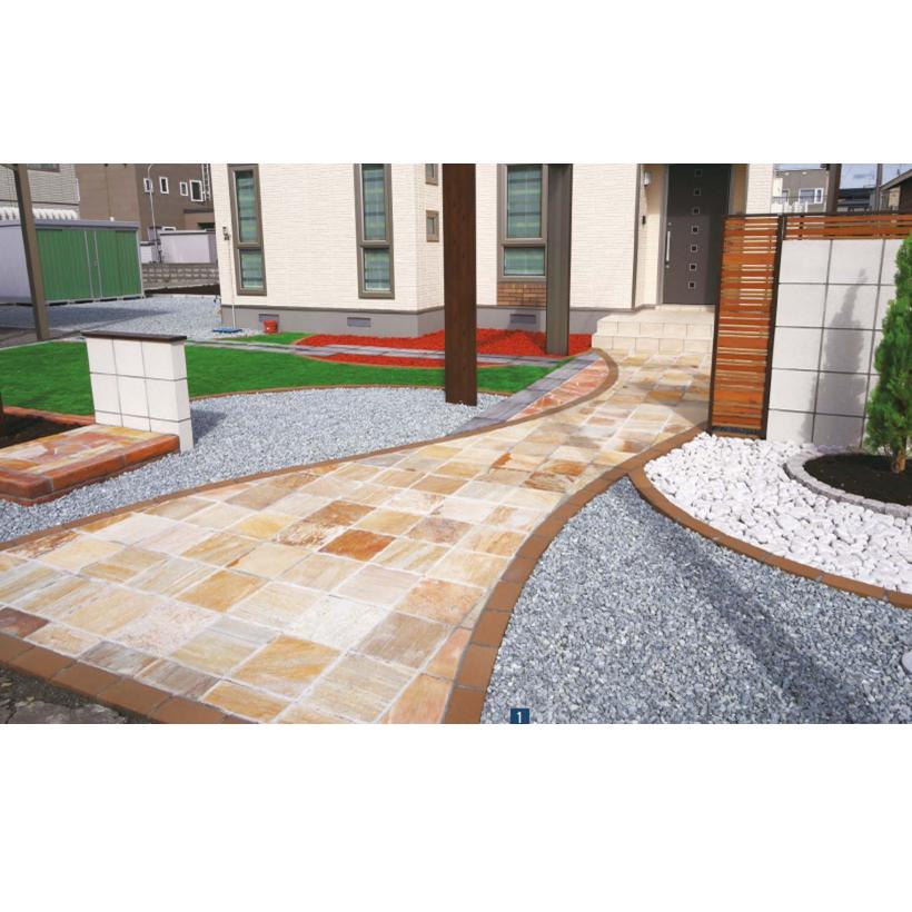 踏み石 長方形 590mm×290mm 舗石 石英石 天然石 高級 敷石 庭石 板石