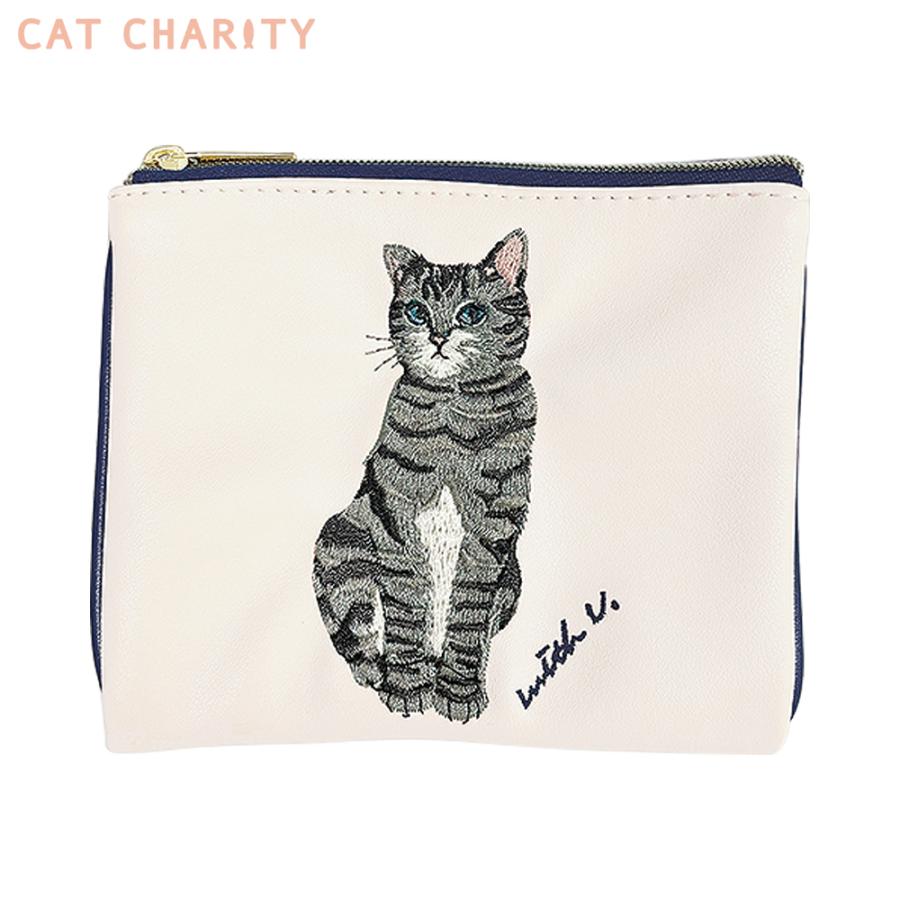 Flowering（フラワーリング） キャットチャリティ フラットポーチ